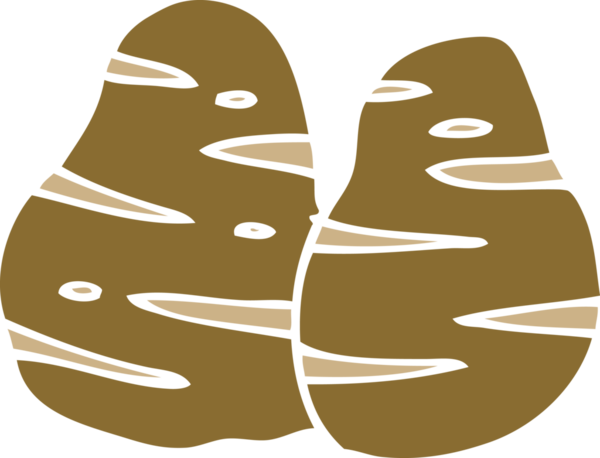 Bir insan tarafından çizilmiş patatesler.