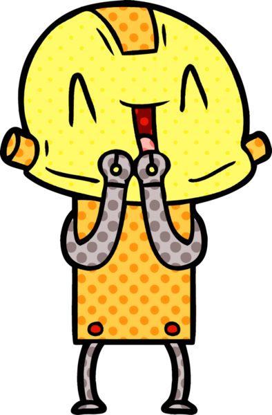 Bir insan tarafından çizilmiş çizgi film robotu