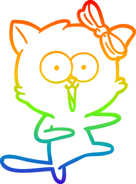 gökkuşağı gradyanı çizimi bir insan tarafından çizilmiş çizgi film kedisi