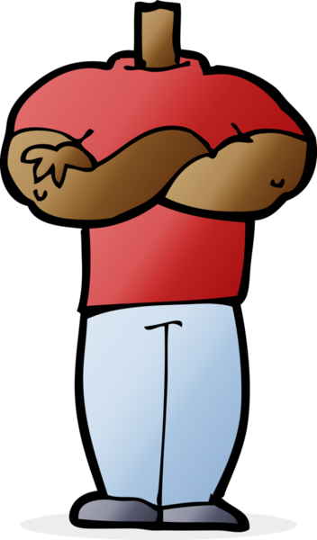 katlanmış kollu karikatür gövdesi (bir insan tarafından çizilen ve eşleştirilen karikatürler)