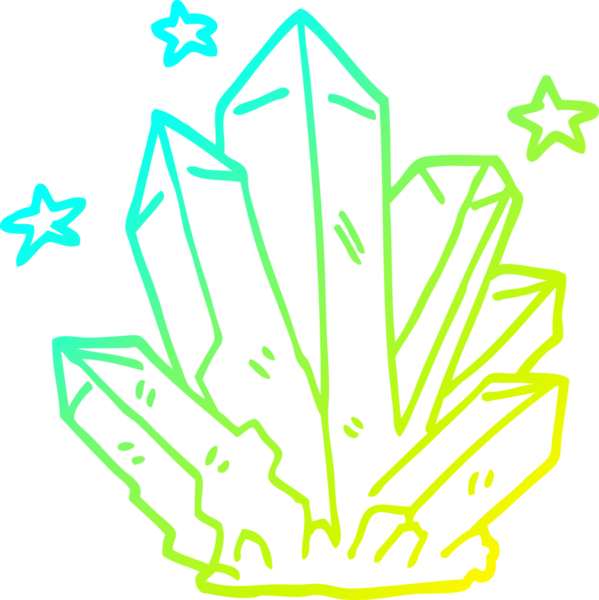 Bir insanın çizdiği sihirli kristalin soğuk gradyan çizgisi