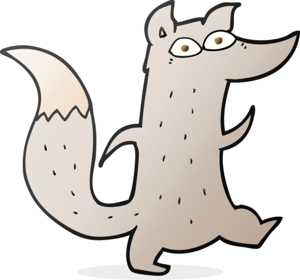 Bir insan tarafından çizilmiş serbest çizilmiş şirin bir kurt.