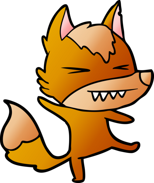 Bir insan tarafından çizilmiş tilki çizgi film karakteri