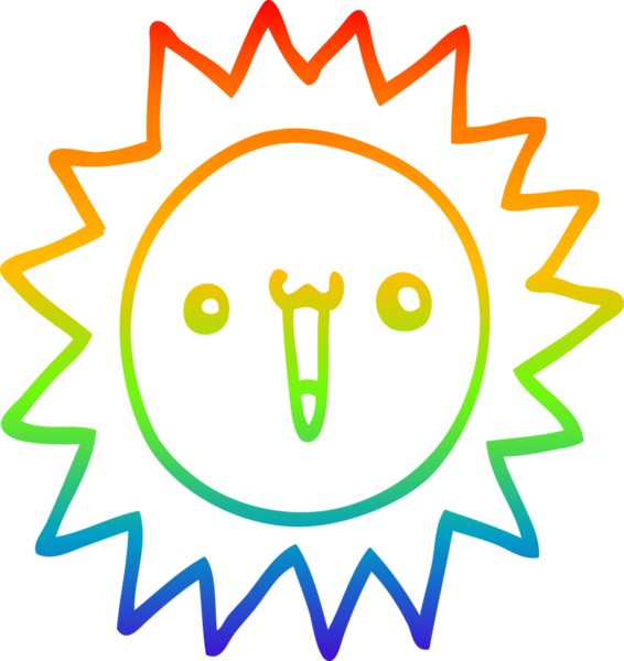 gökkuşağı gradyan çizgi çizimi bir insan tarafından çizilmiş bir çizgi güneş