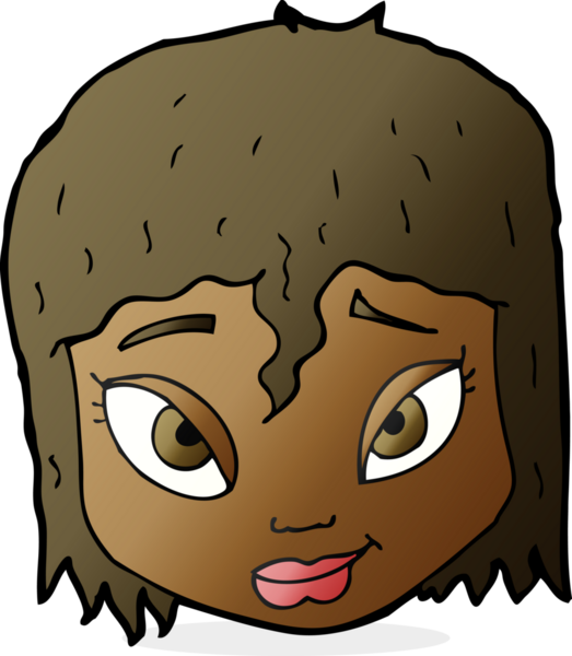 Bir insan tarafından çizilmiş bir kadın yüzü.