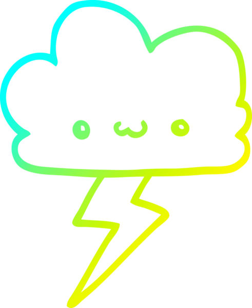 Bir insan tarafından çizilmiş bir karikatür fırtına bulutu çizimi