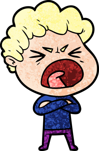 Bir insan tarafından çizilmiş öfkeli bir adam.