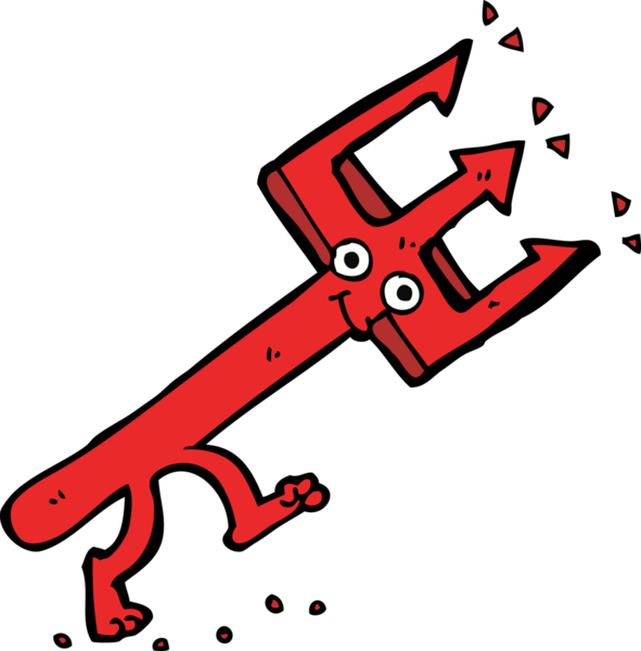 Bir insan tarafından çizilmiş şeytan çatalı.