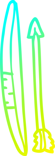 Bir insan tarafından çizilmiş ok ve yay çizimi.