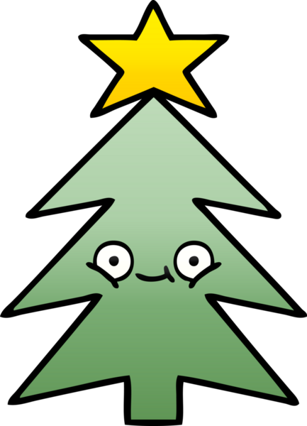 Bir insan tarafından çizilmiş bir noel ağacının gölgeli karikatürü.