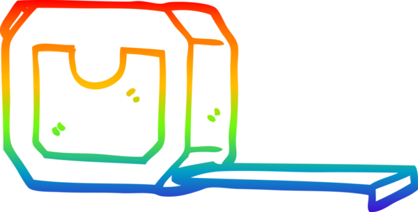 gökkuşağı gradyan çizgi çizimi bir insan tarafından çizilmiş mezura