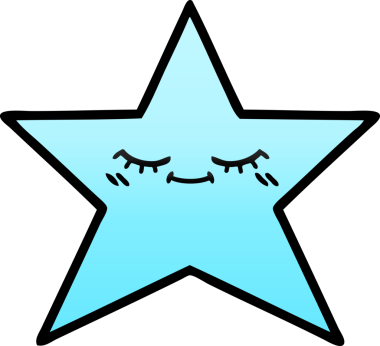 Bir insan tarafından çizilmiş yıldız balığının gölgeli karikatürü