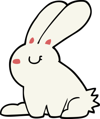 Bir insan tarafından çizilmiş çizgi film tavşanı