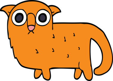 Bir insan tarafından çizilmiş komik bir kedi.