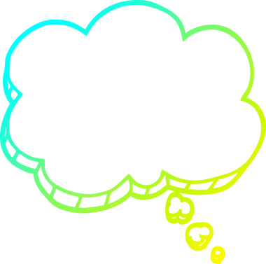 Bir insan tarafından çizilen karikatür ifade baloncuğunun soğuk gradyan çizimi