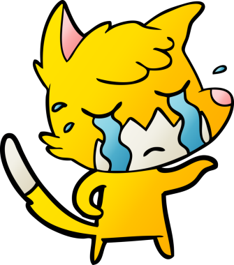 Bir insan tarafından çizilmiş tilki çizgi film karakteri