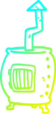 Bir insan tarafından çizilmiş karton tencerenin soğuk gradyan çizimi.