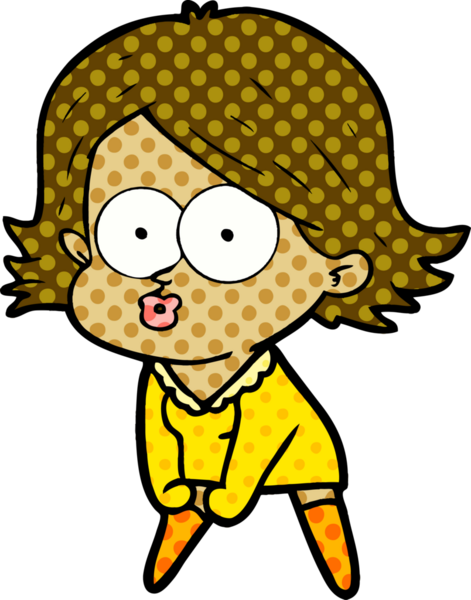 Çizgi film kızı somurtuyor bir insan tarafından