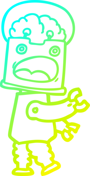 Bir insan tarafından çizilmiş soğuk gradyan robot çizimi