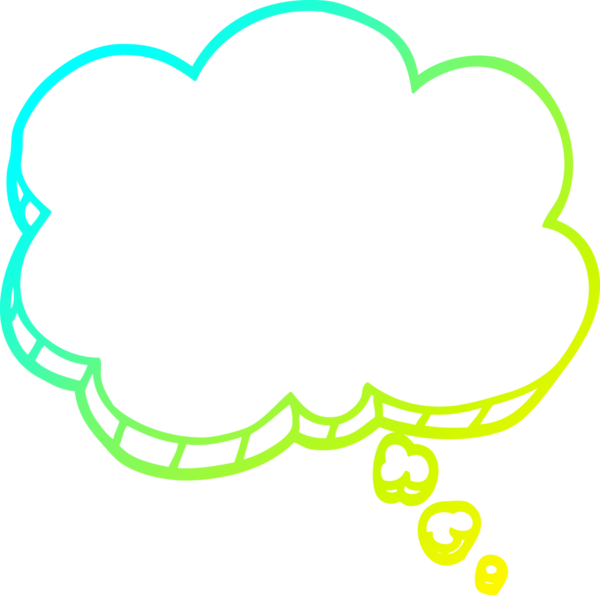 Bir insan tarafından çizilen karikatür ifade baloncuğunun soğuk gradyan çizimi