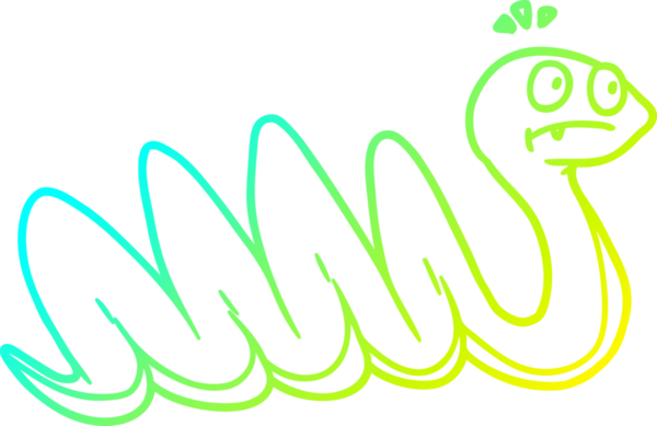 Bir insan tarafından çizilmiş çizgi film yılanı çizimi.