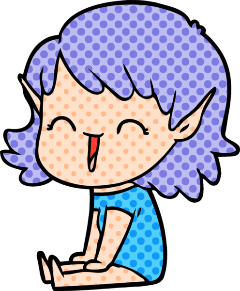 Bir insan tarafından çizilmiş bir elf kızı.