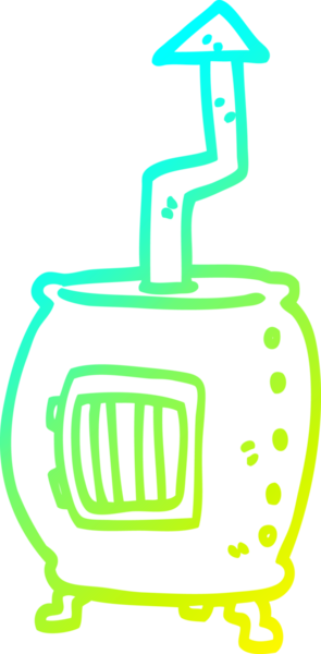 Bir insan tarafından çizilmiş karton tencerenin soğuk gradyan çizimi.