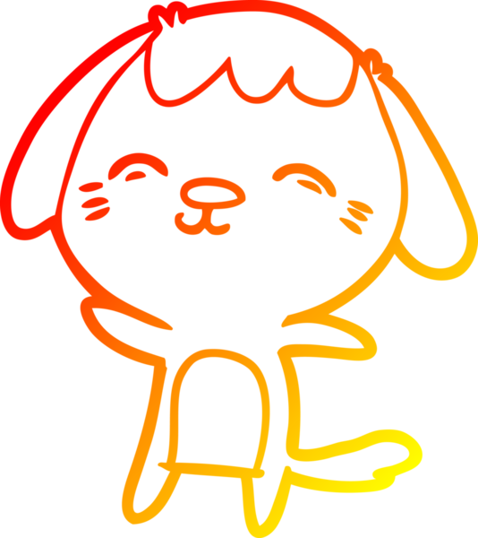 Bir insan tarafından çizilmiş mutlu çizgi film köpeğinin sıcak çizgi çizimi