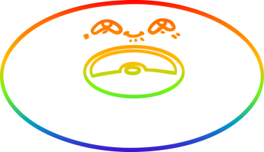 gökkuşağı gradyan çizimi bir insan tarafından çizilmiş eski bir vinil plak