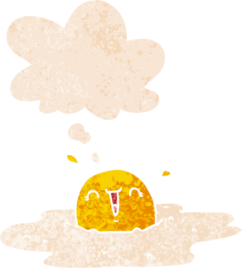 Düşünce baloncuklu çizgi film yumurta grunge sıkıntı retro dokuma bir insan tarafından çizilmiş