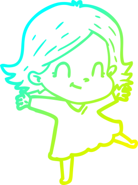 Bir insan tarafından çizilmiş soğuk gradyan çizgi çizimi.