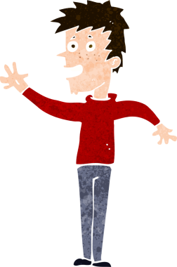 Bir insan tarafından çizilmiş mutlu çocuk çizimi.