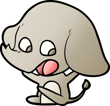 Bir insan tarafından çizilmiş şirin bir fil.