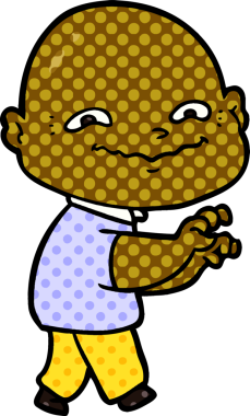 Bir insan tarafından çizilmiş ürkütücü bir çizgi film.