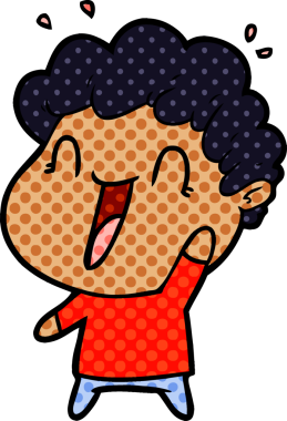 Bir insan tarafından çizilmiş mutlu bir adam.