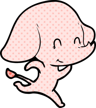 Bir insan tarafından çizilmiş şirin bir fil.