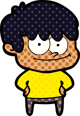 Bir insan tarafından çizilmiş mutlu çizgi film adamı.