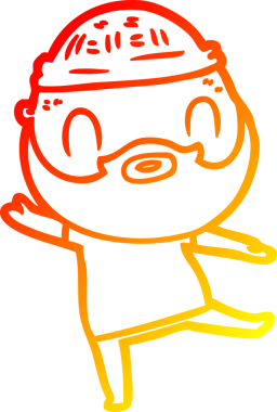 Bir insan tarafından çizilmiş sakallı bir adamın sıcak çizgi çizimi.