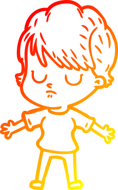 Bir insan tarafından çizilmiş bir karikatür kadın çizimi