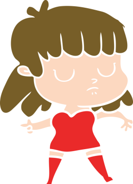 Bir insan tarafından çizilmiş düz renk çizgi film.