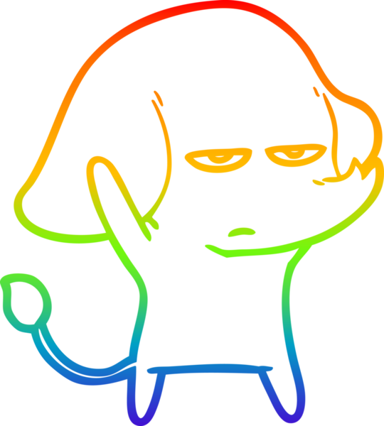 gökkuşağı gradyan çizimi bir insan tarafından çizilmiş bir karikatür fili