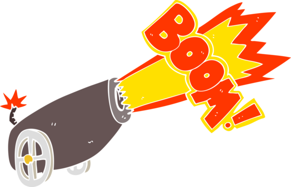 Bir insan tarafından çizilen top atışının düz renk çizimi