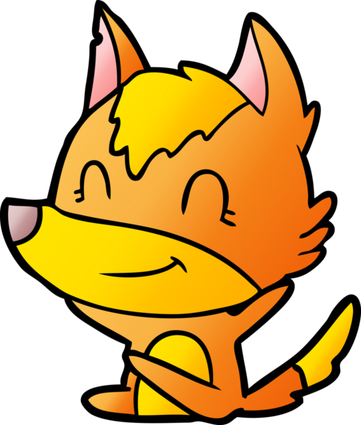 Bir insan tarafından çizilmiş tilki çizgi film karakteri