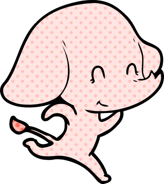 Bir insan tarafından çizilmiş şirin bir fil.