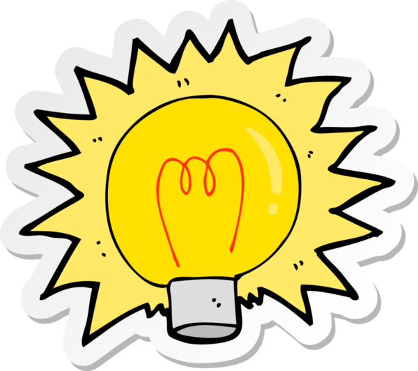 Bir insan tarafından çizilmiş elektrik ampulünün çıkartması.