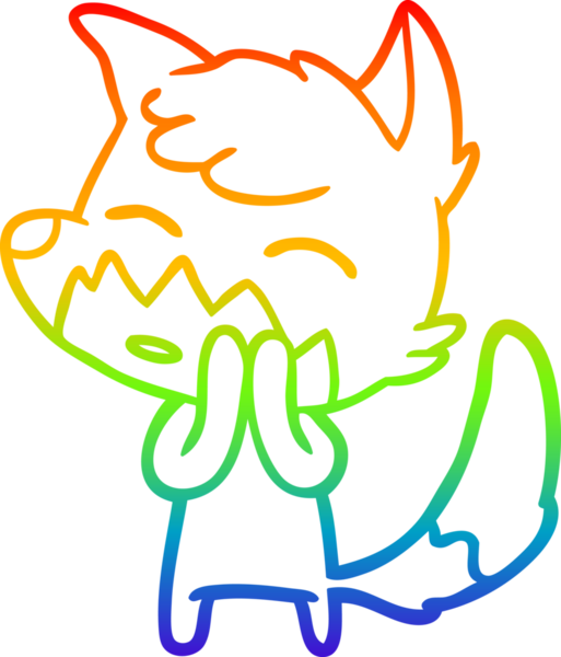 gökkuşağı gradyanı çizimi bir insan tarafından çizilmiş tilki çizgi filmi