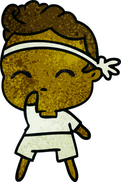 Bir insan tarafından çizilmiş kawaii sevimli fitness çocuğunun serbest çizim çizimi.