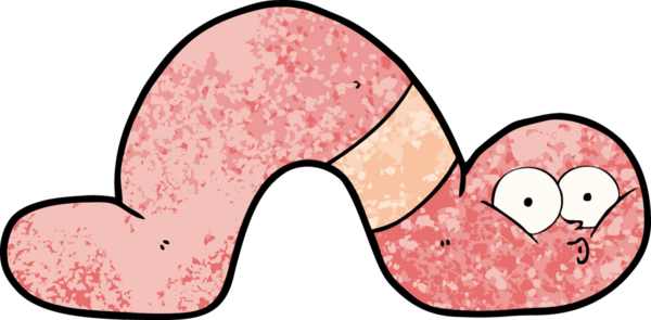 Bir insan tarafından çizilmiş bir solucan.