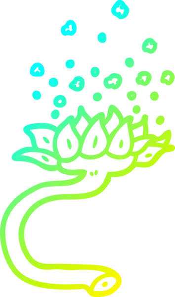 Bir insan tarafından çizilen polenleri serbest bırakan bir karikatür çizimi.