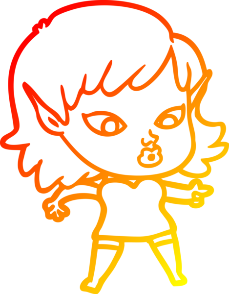 Bir insan tarafından çizilmiş güzel bir elf kızı çizimi.